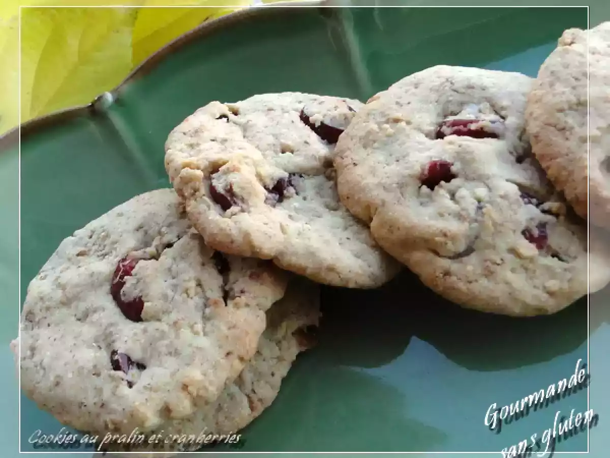Cookies au pralin et aux cranberries