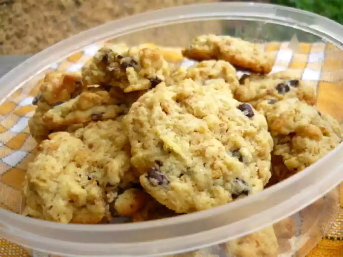 Cookies aux corn flakes goût pommes et pépites de chocolat