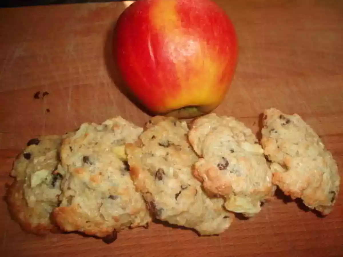 Cookies aux pommes, flocons d'avoine et pépites de chocolat
