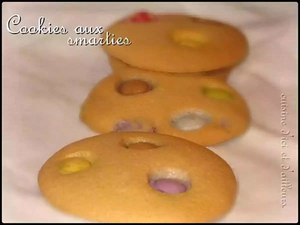 Cookies aux smarties et chocolat blanc