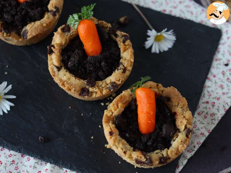 Cookies cups garnis de ganache au chocolat façon petit pot de carotte, photo 4
