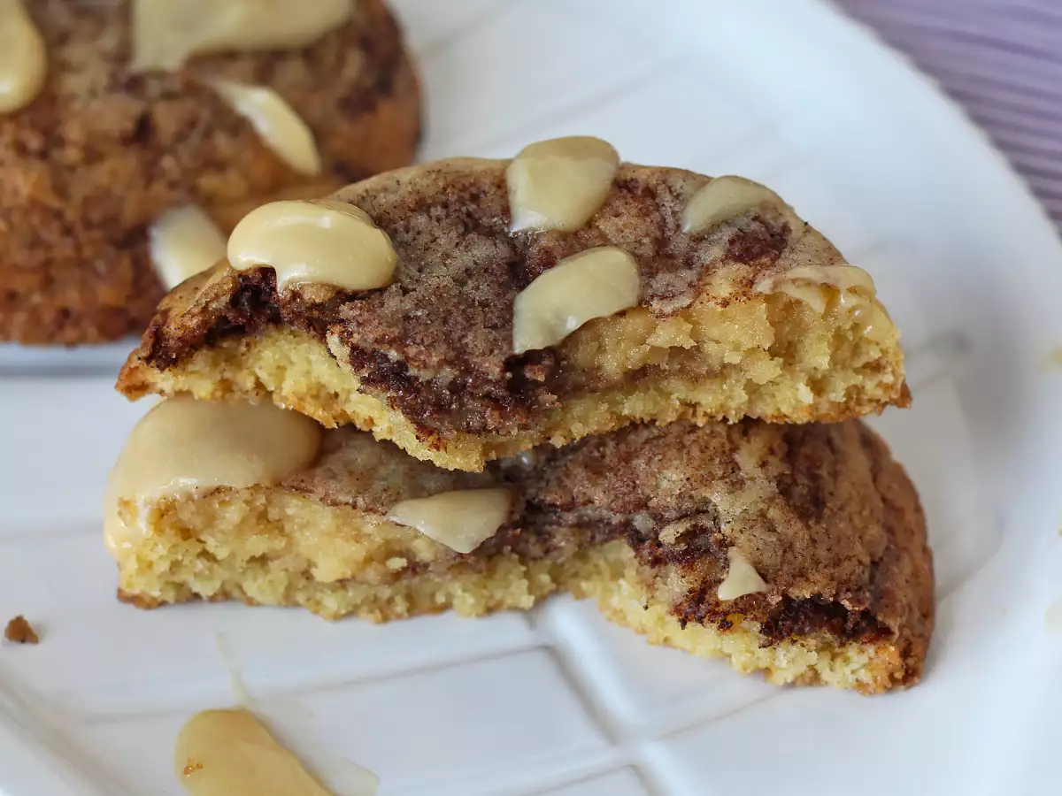 Cookies façon cinnamon rolls, fondants et croquants au bon goût de cannelle