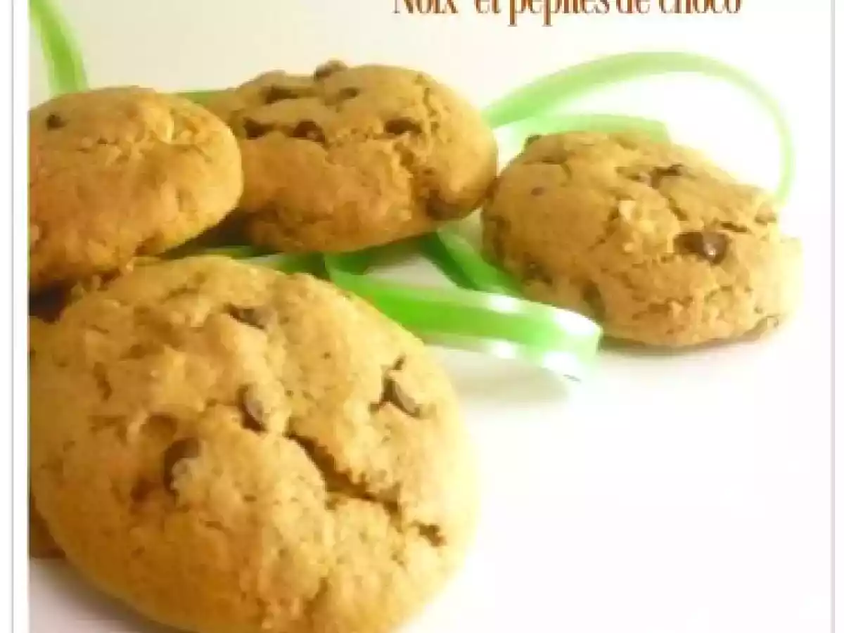 Cookies moelleux noix et pépites de chocolat