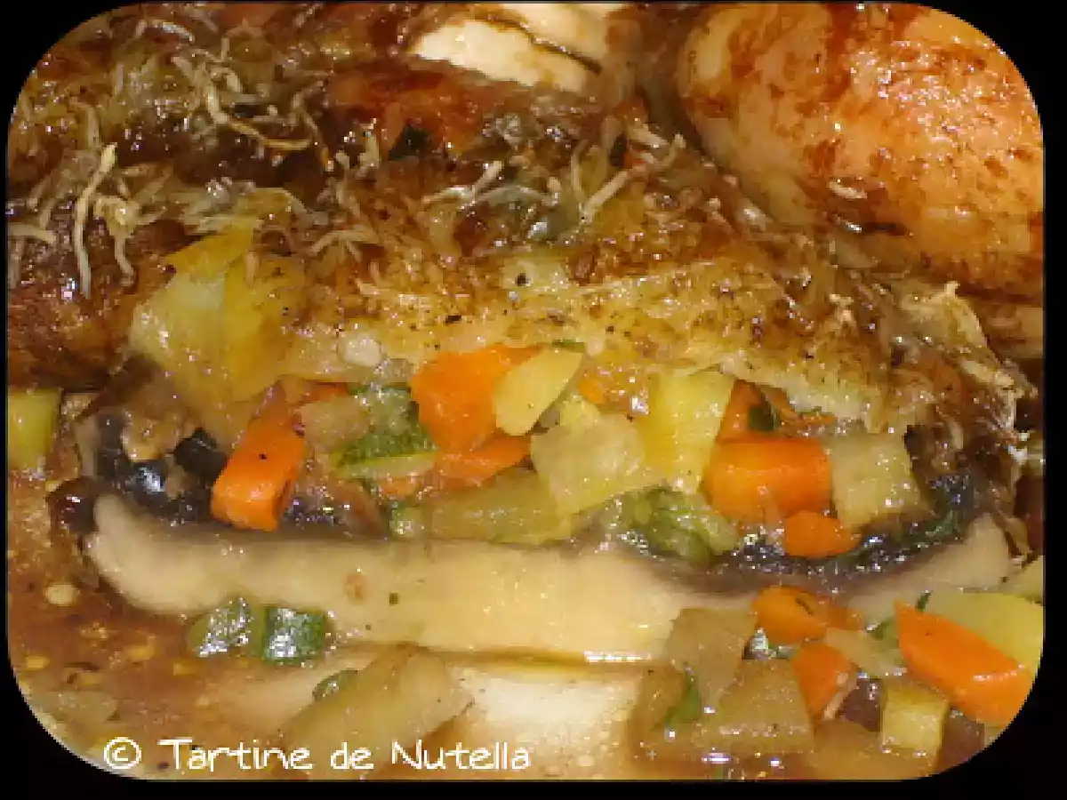 Coquelet grillé aux graines de cumin et champignon farci aux légumes - photo 2