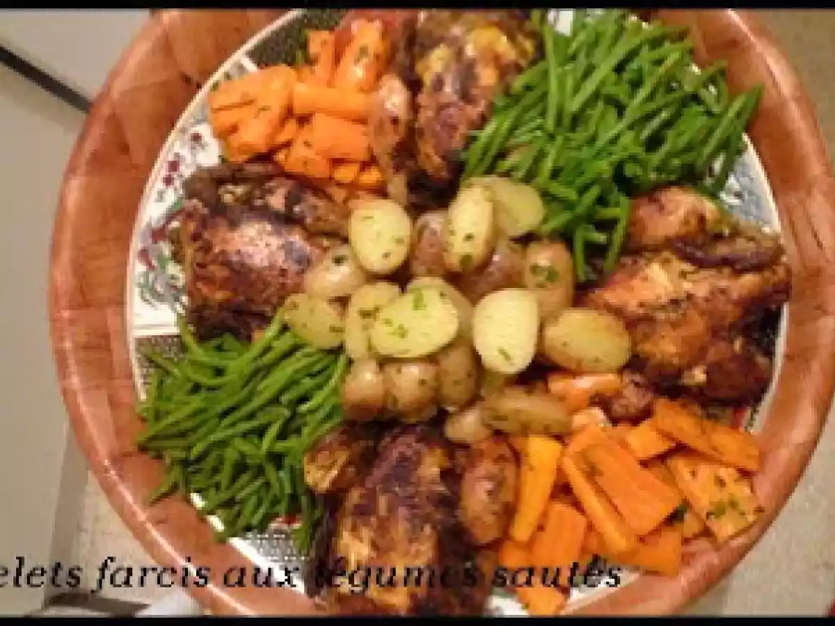 COQUELETS FARCIS AUX LEGUMES SAUTES