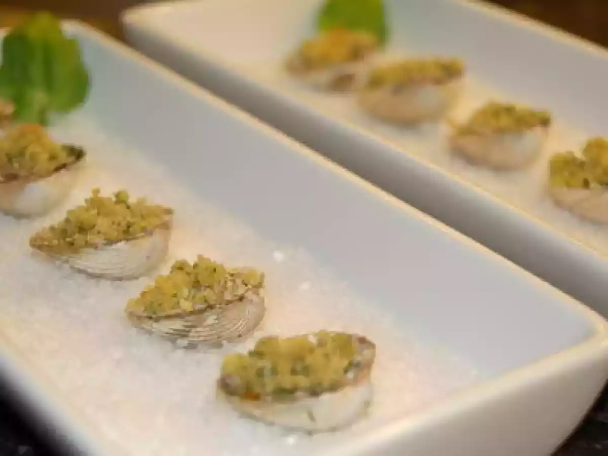 Coques gratinées en panure de persil