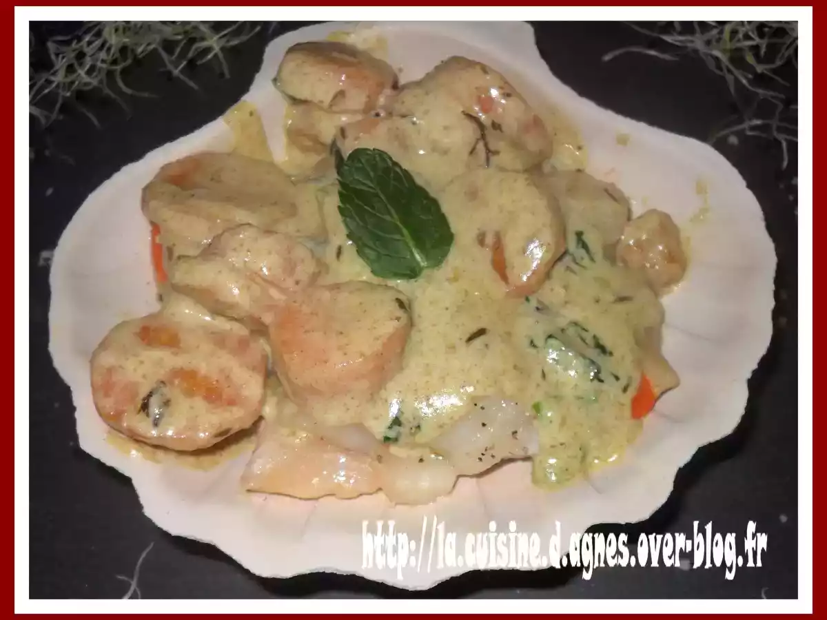 Coquille de noix de saint jacques carottes et cumin