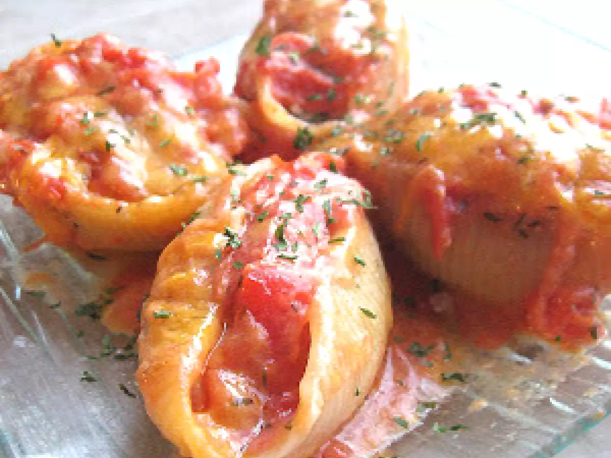 Coquilles géantes farcies au veau et à la ricotta
