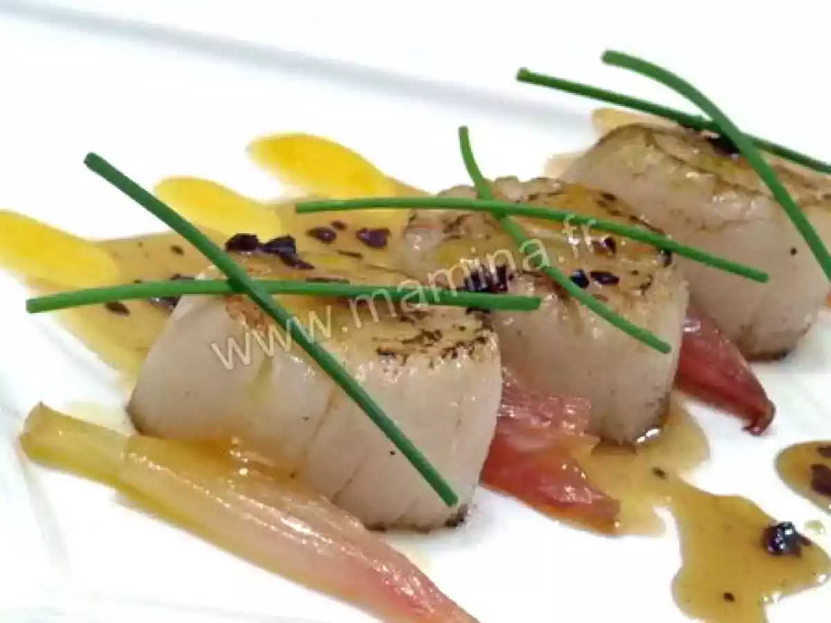 Coquilles Saint Jacques : agrumes et grué de cacao - photo 2