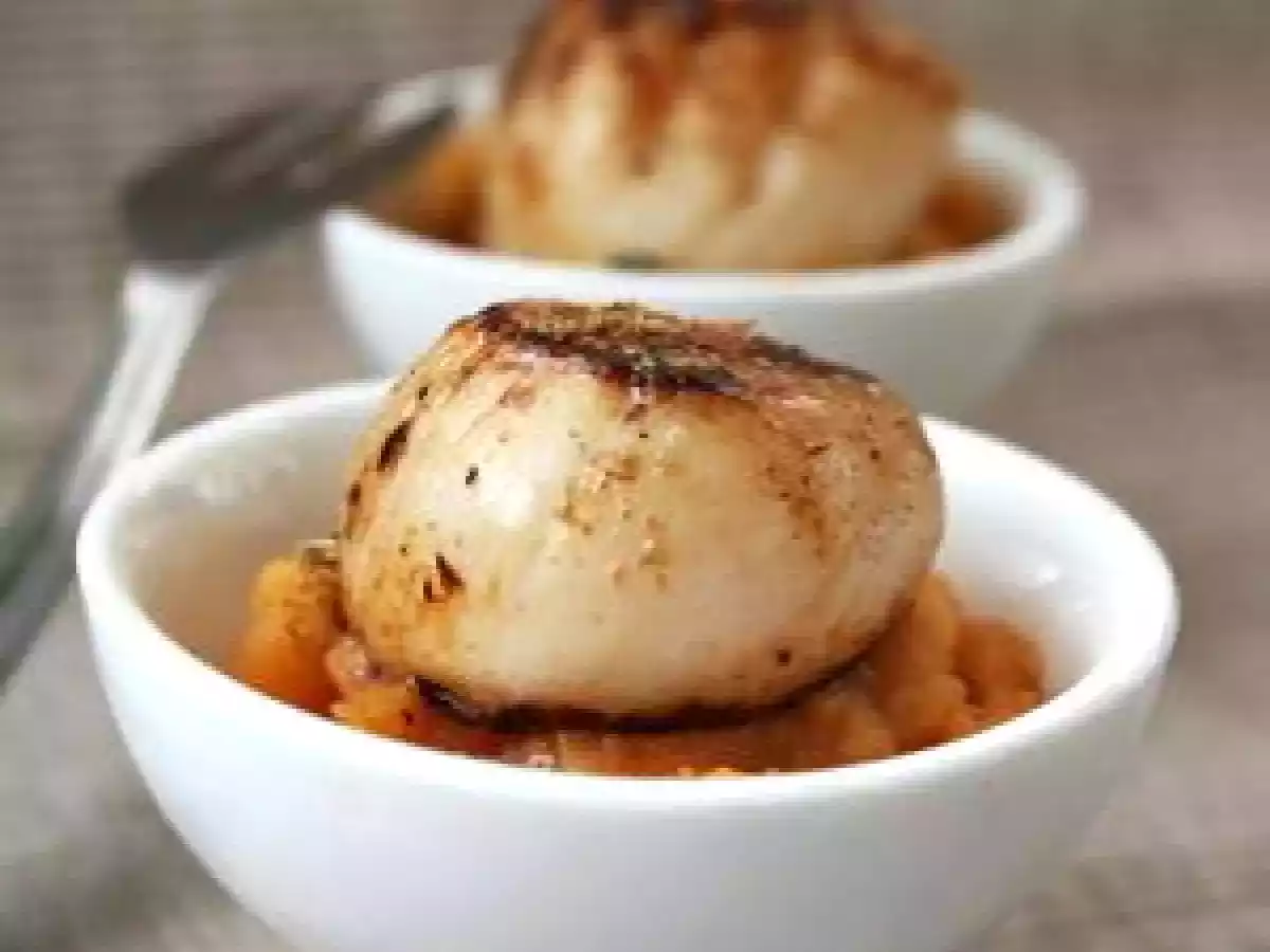 Coquilles Saint Jacques au Garam Masala et petit écrasé de potiron