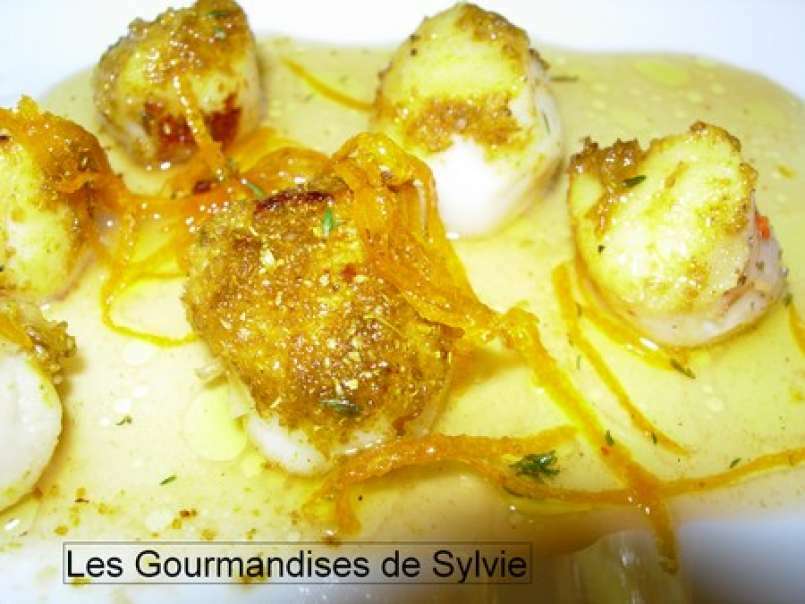 Coquilles Saint-Jacques panées au ras-el-hanout, vinaigrette au miel, photo 2