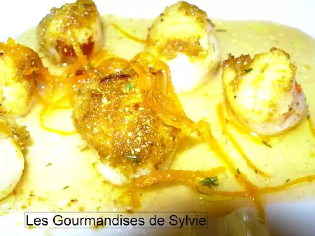 Coquilles Saint-Jacques panées au ras-el-hanout, vinaigrette au miel - photo 2