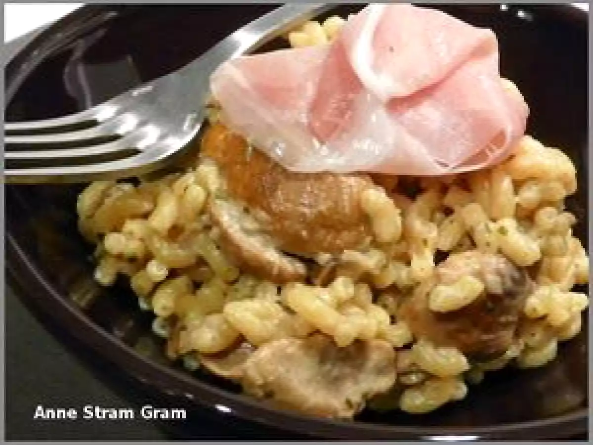 Coquillettes aux cèpes façon risotto