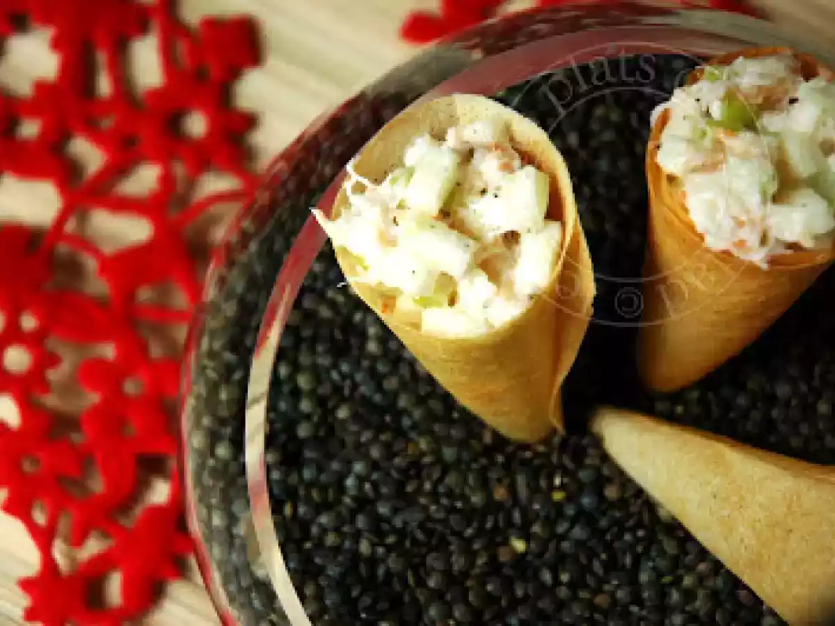 Cornets croustillants, aux pommes et au crabe - photo 2