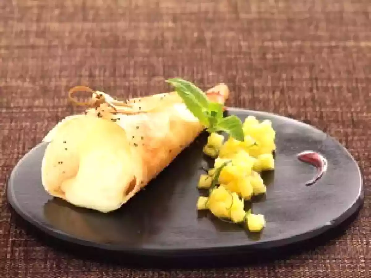 Cornets de crêpes mousse au caramel beurre salé