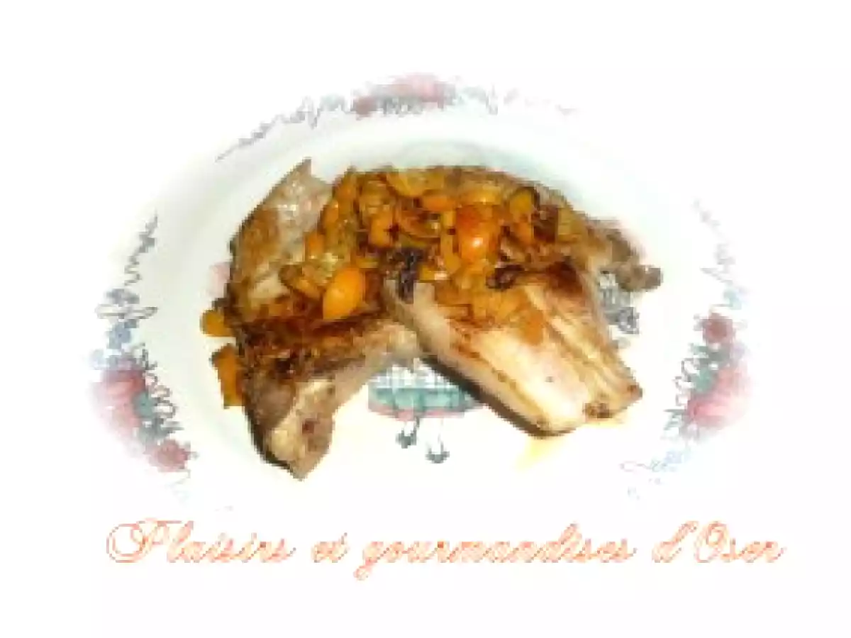 Cotelette de porc aux kumquats et muscat de rivesaltes