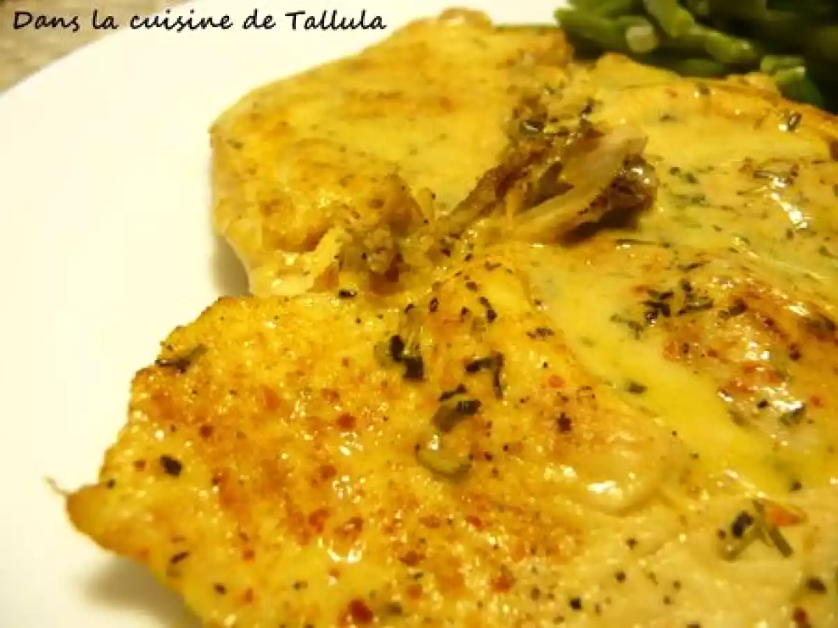 Côtelettes de dinde sauce moutarde et curcuma