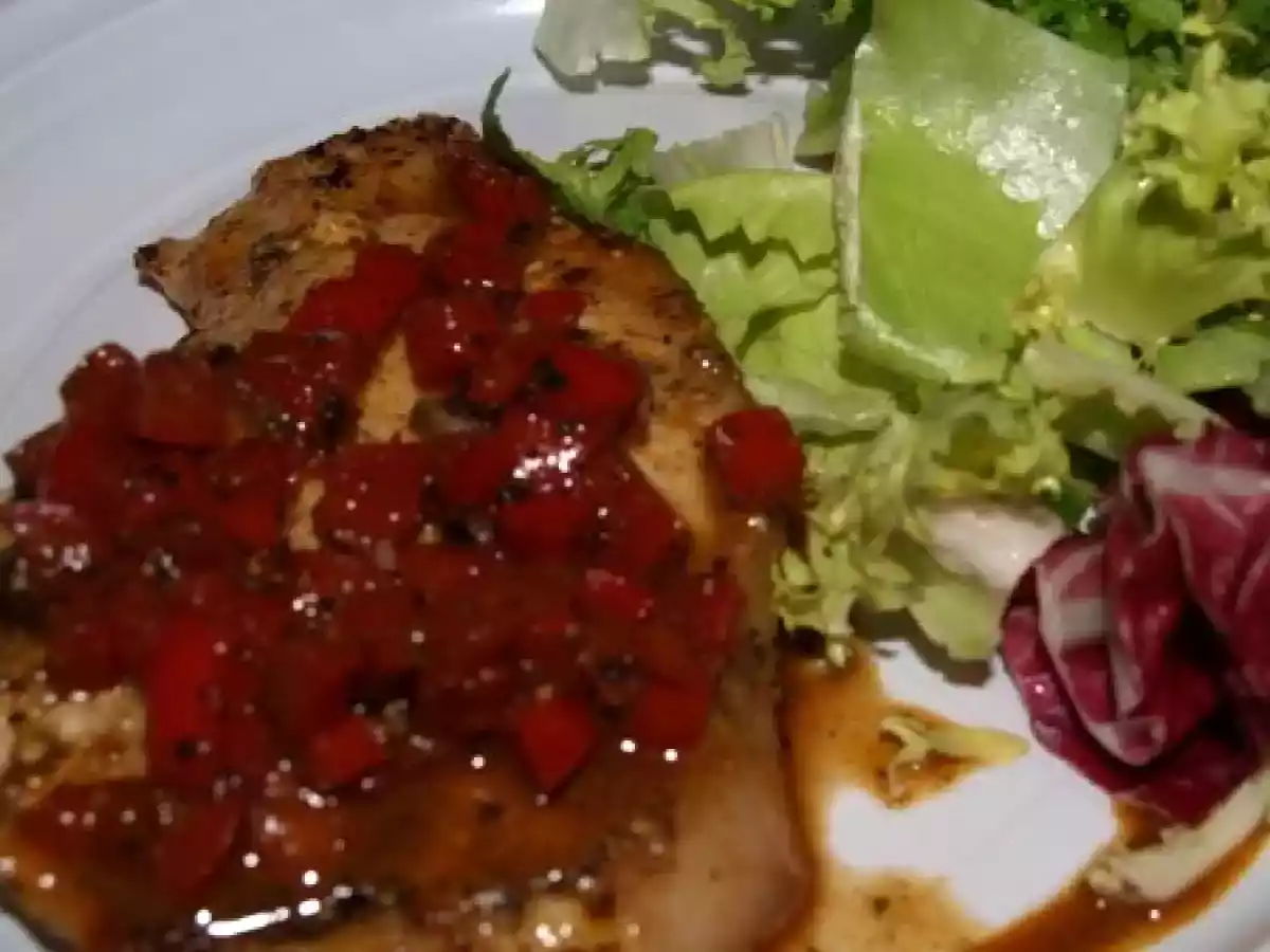 Côtelettes de porc aux poivrons