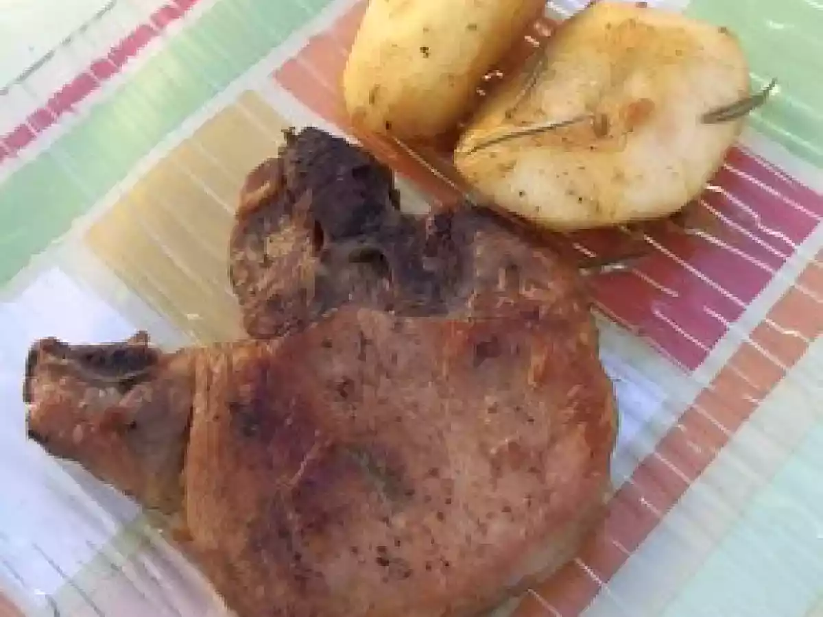 Côtes de porc au cidre et pommes granny smith