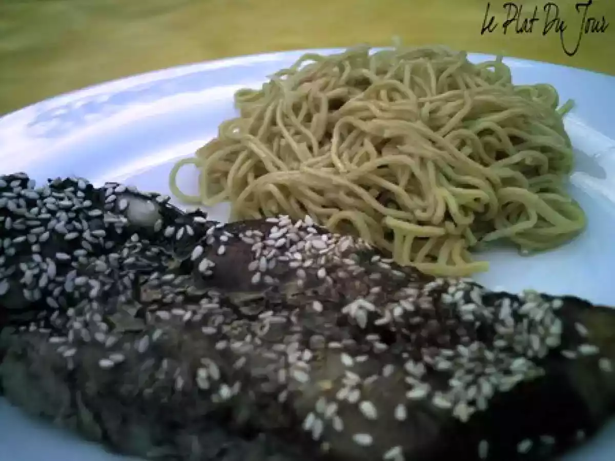 Côtes de porc au miel et graines de sésame