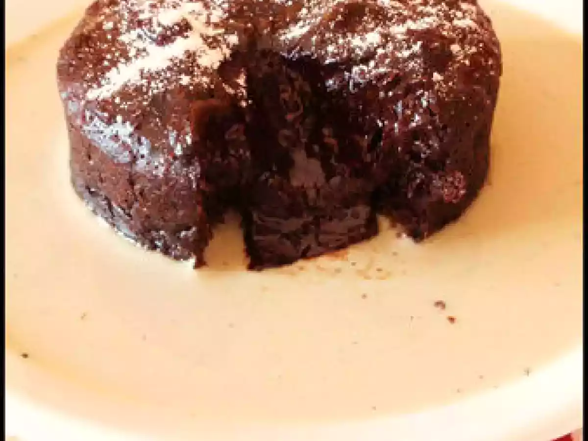 Coulant au chocolat et à la chicorée(sans beurre, sans farine et sans sucre ajouté)