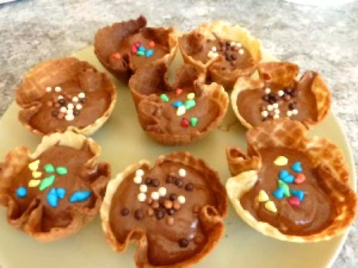 Coupe gaufrette et sa mousse chocolat