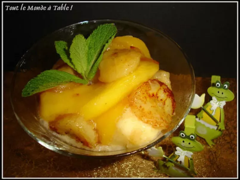 Coupe glacée fruits de la passion aux mangues et bananes rôties caramélisées - photo 3