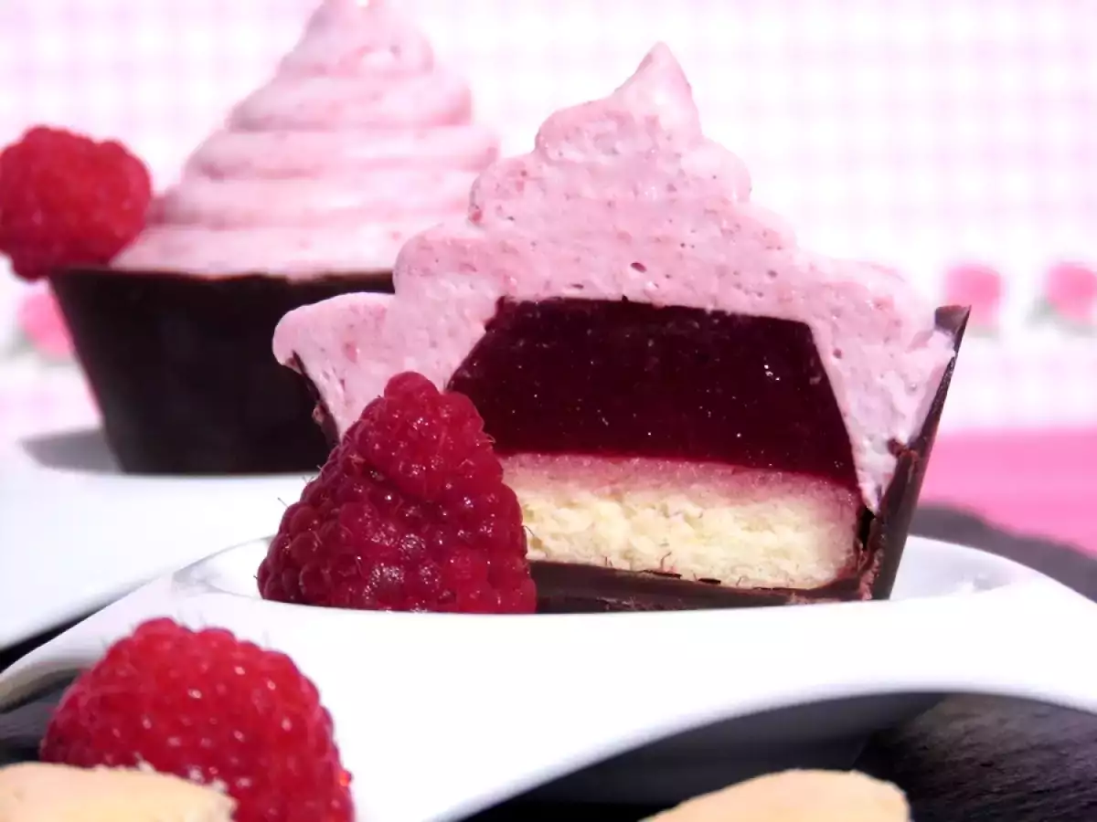 Coupelle chocolat et sa mousse framboise surprise - photo 2