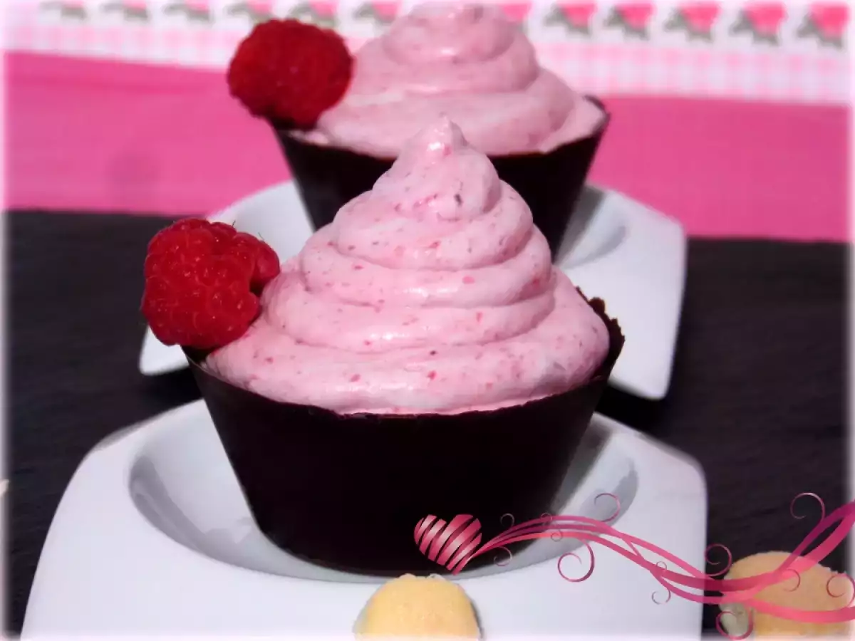 Coupelle chocolat et sa mousse framboise surprise - photo 3