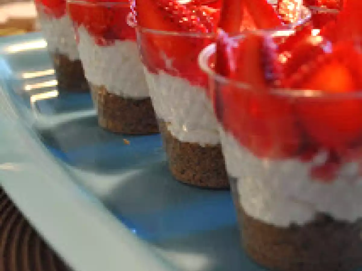 Coupes de Gâteau au fromage (fraises et Grand Marnier)