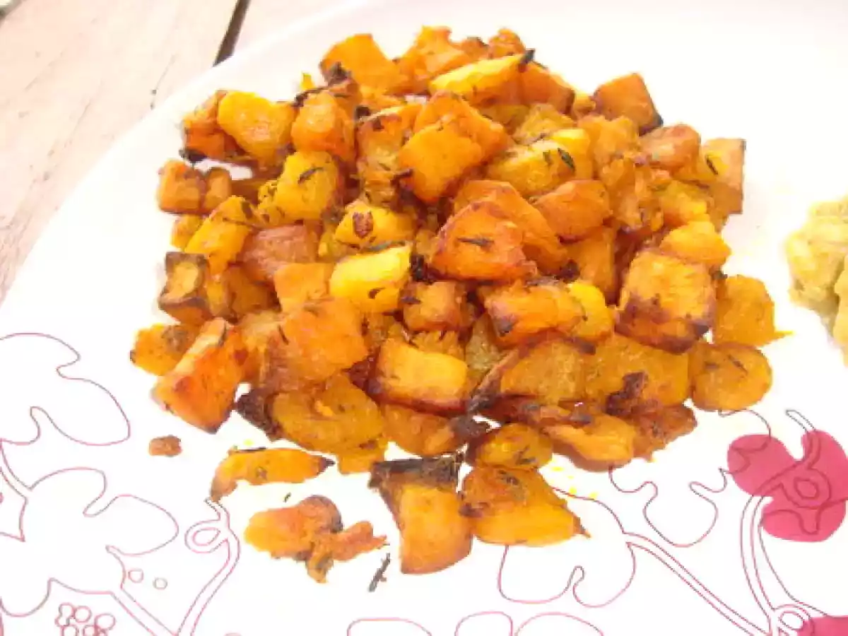 Courge butternut et patates douces rôties au thym