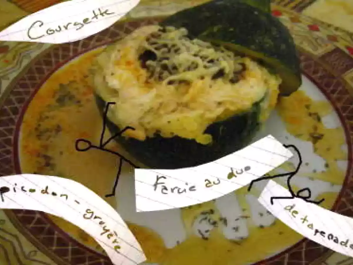 Courgette farcie au duo de tapenades