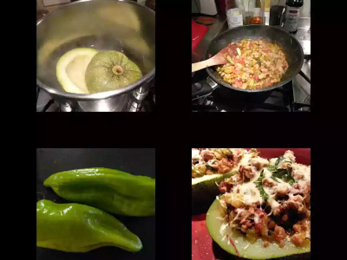 Courgette Ronde farcie aux Poivrons