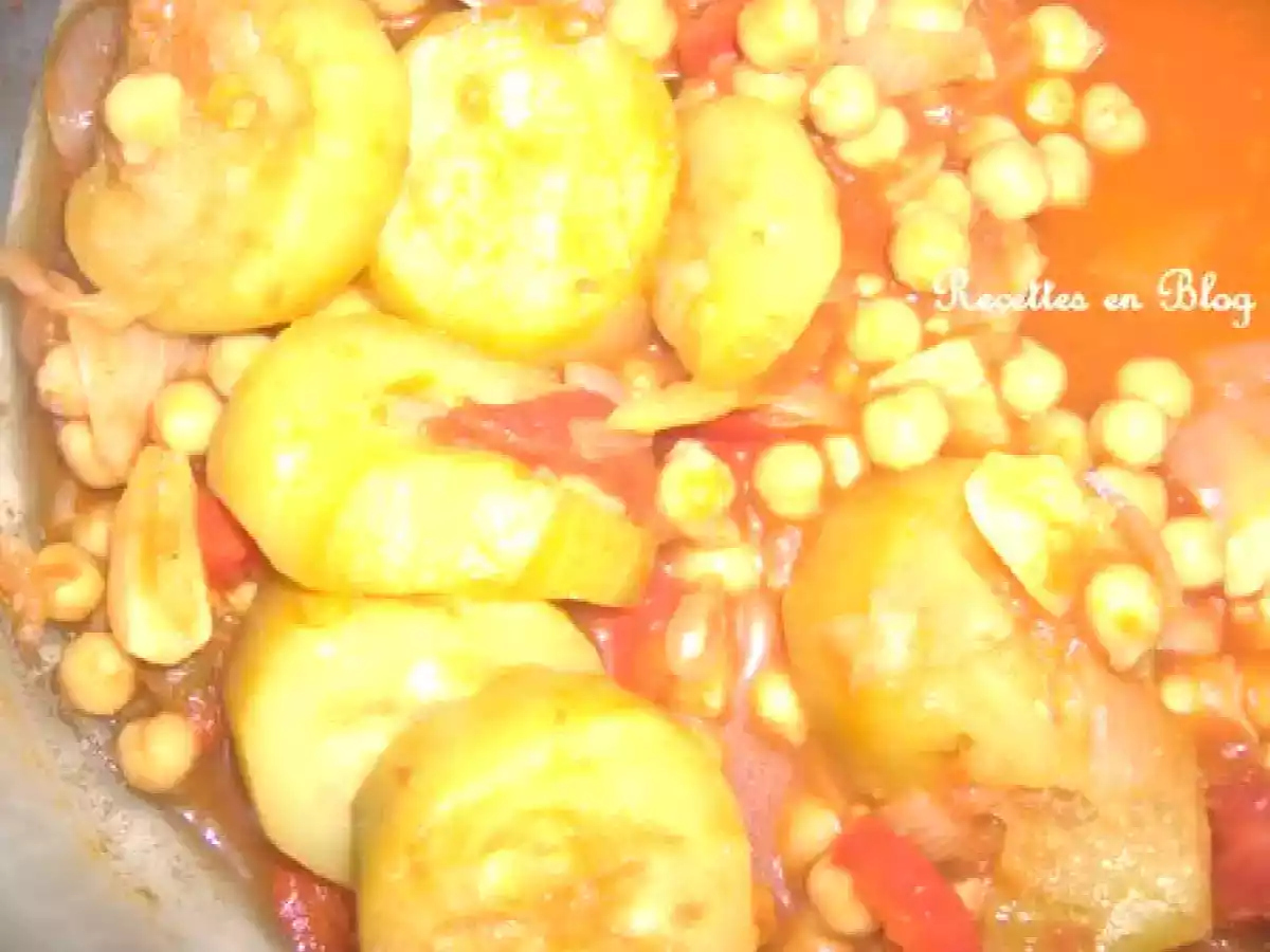COURGETTES AUX POIS CHICHES ET TOMATES - photo 2