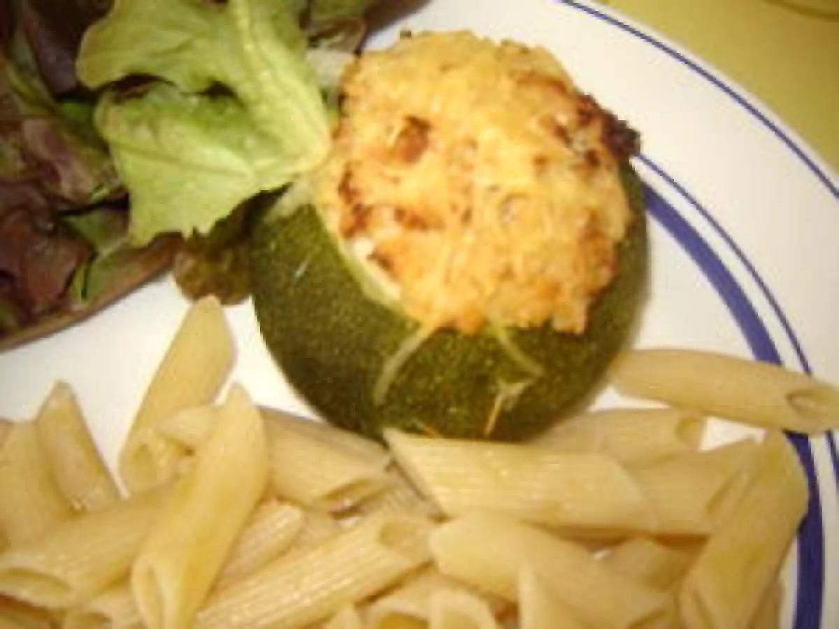 Courgettes farcies aux 2 volailles