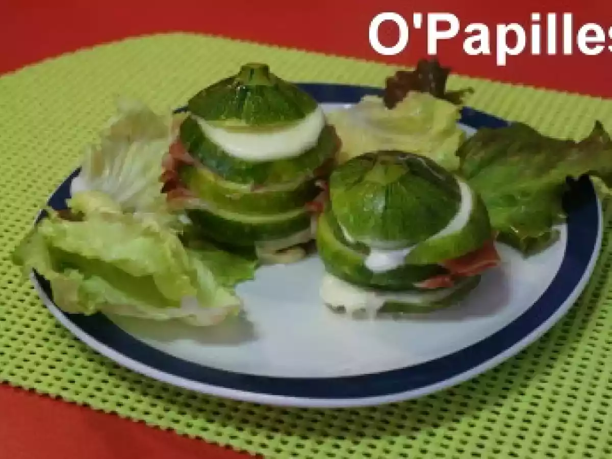Courgettes rondes à la mozzarella et au jambon