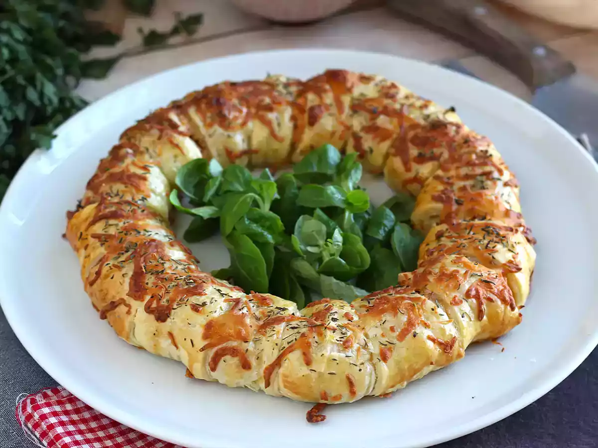 Couronne feuilletée saumon et moutarde