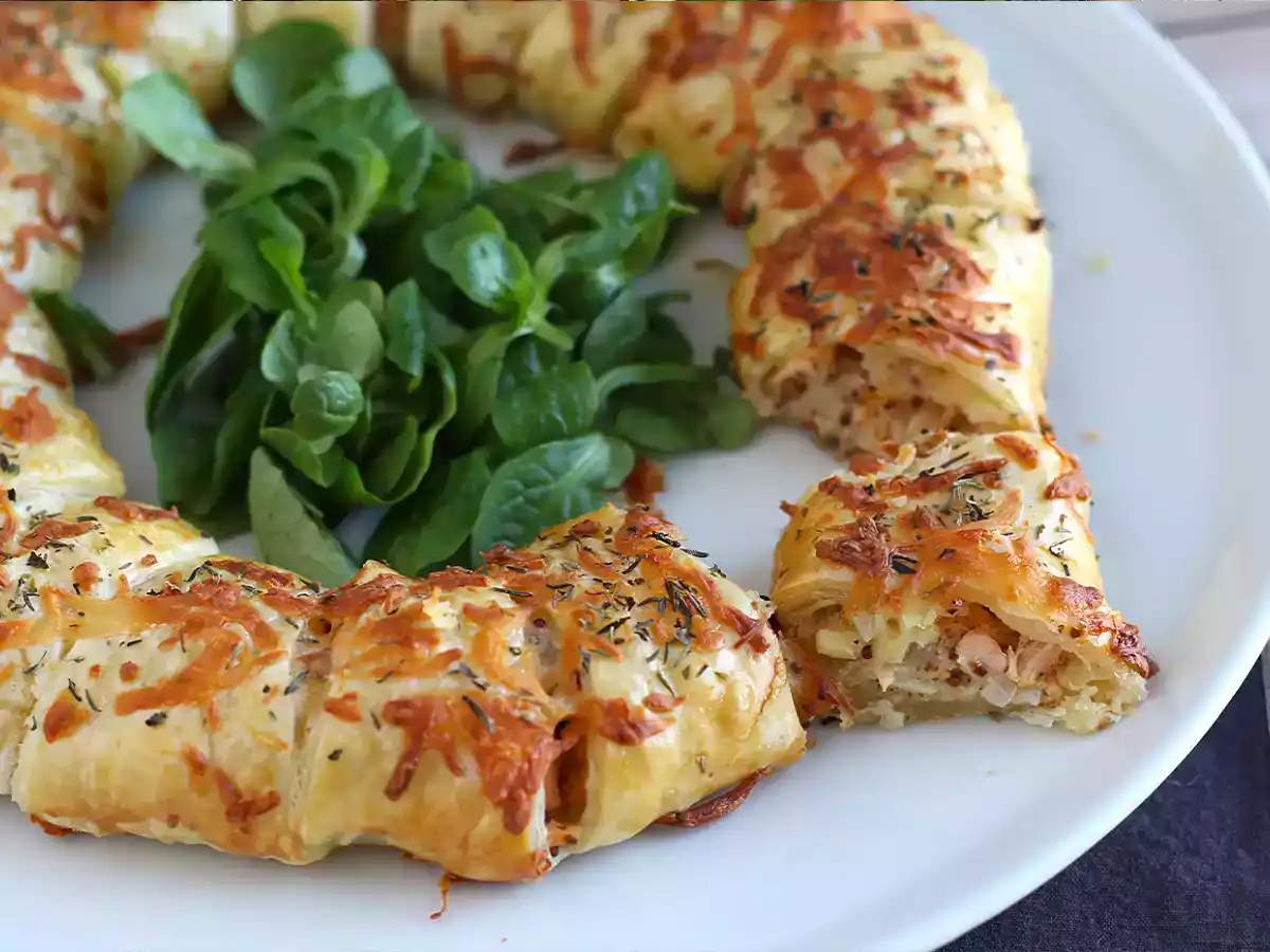 Couronne feuilletée saumon et moutarde - photo 4