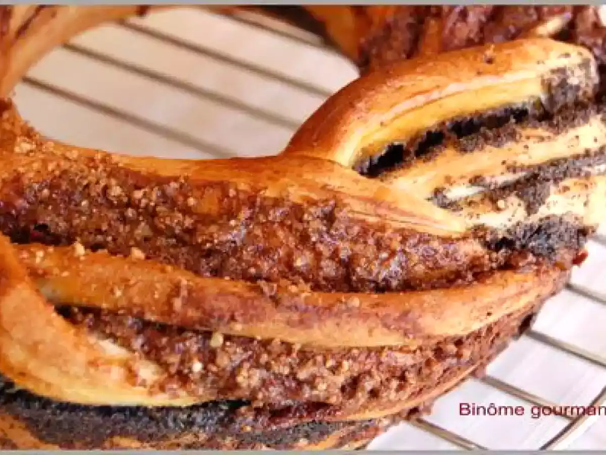 Couronne tressée aux noisettes et au pavot (brioche) - photo 2