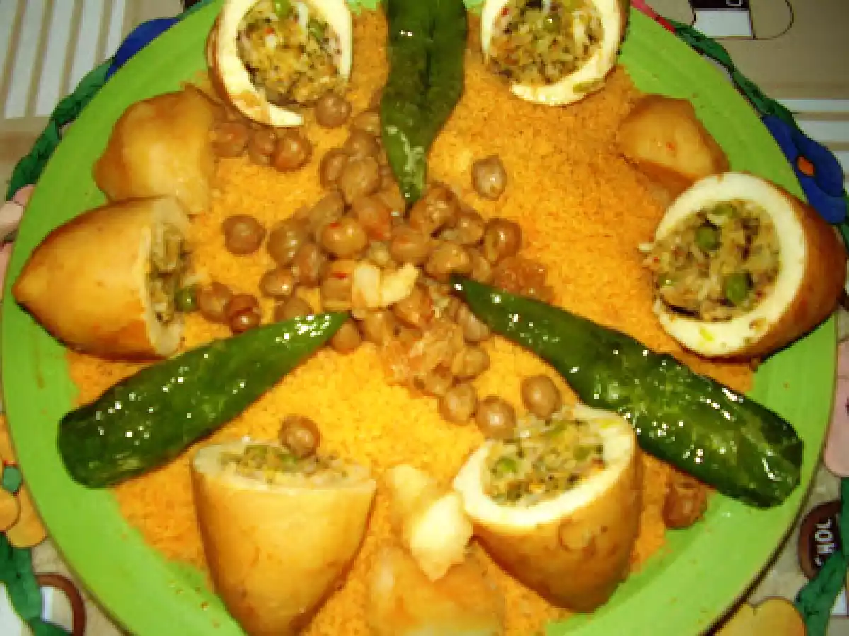 Couscous aux seiches farcies