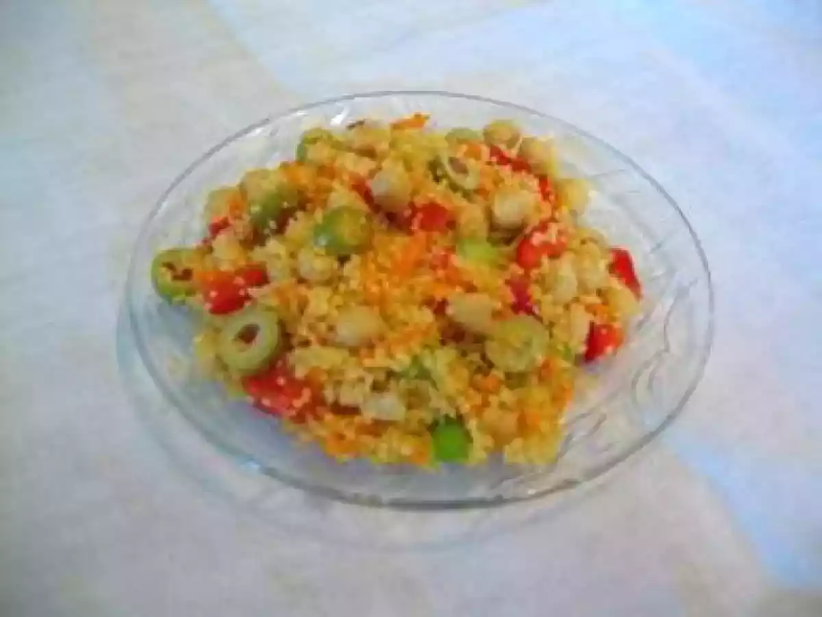 Couscous pois chiches et olives vertes