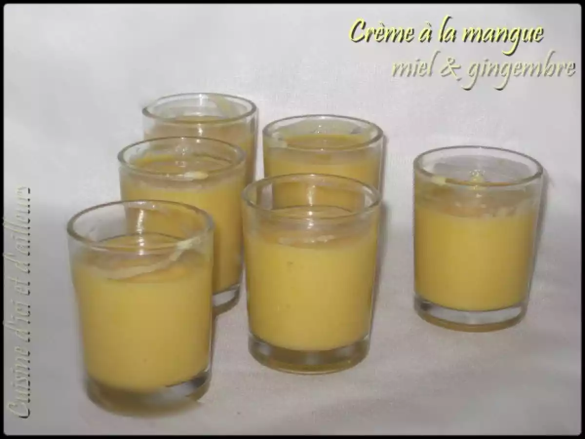Crème à la mangue au miel et gingembre