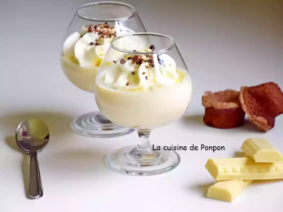 Crème au chocolat blanc, sans oeuf et sans farine