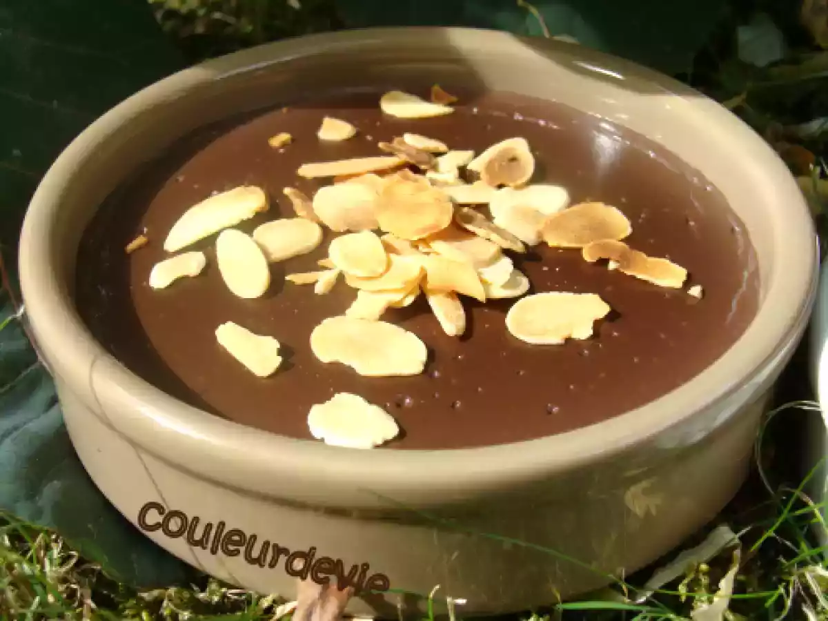 Crème au chocolat noir et aux amandes (sans oeuf)
