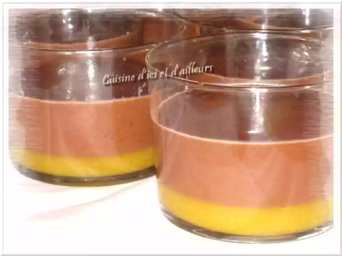 Crème au chocolat sur gelée de clémentines