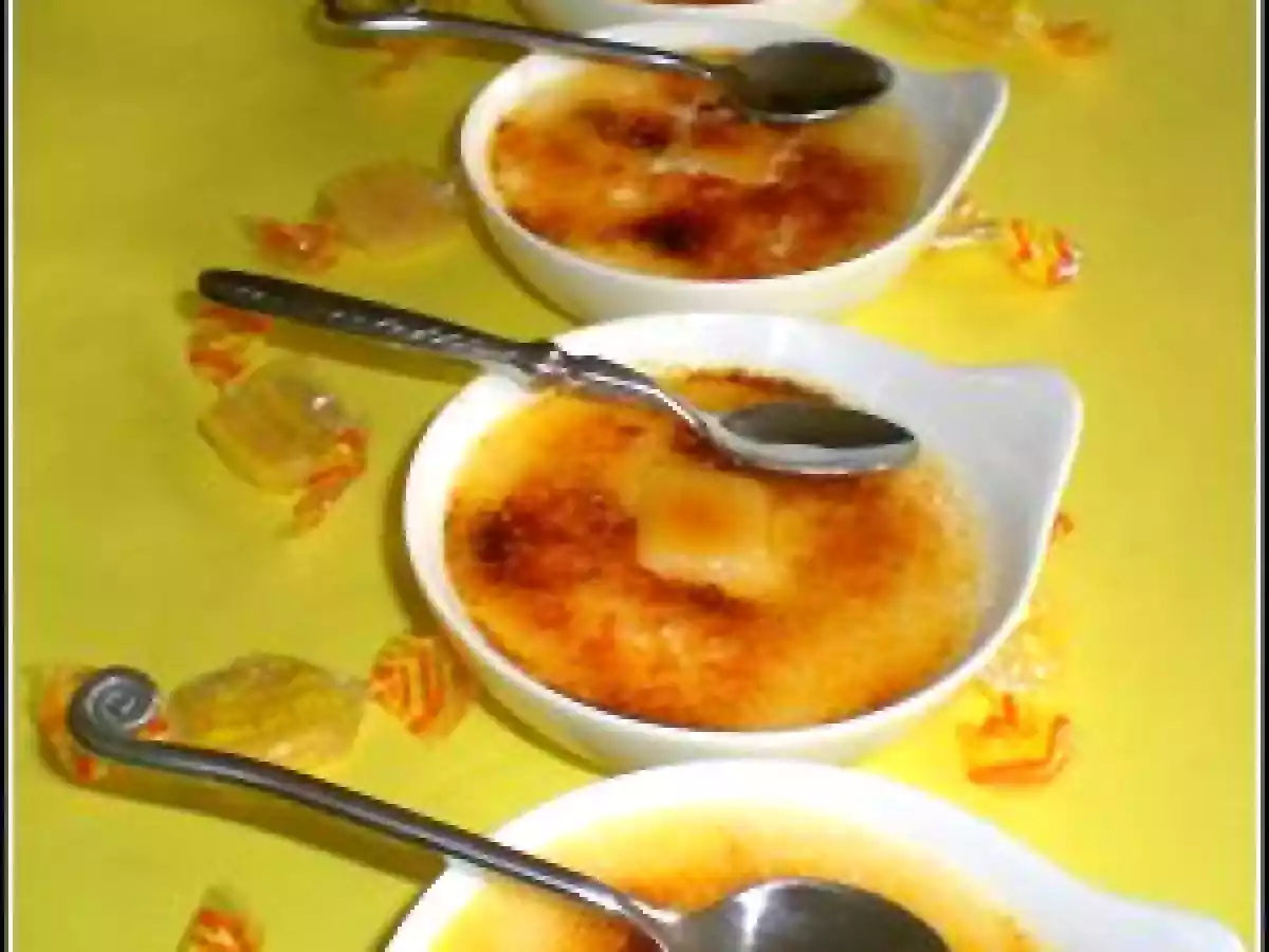 Crème brûlée à la bergamote et ses bonbons caramélisés