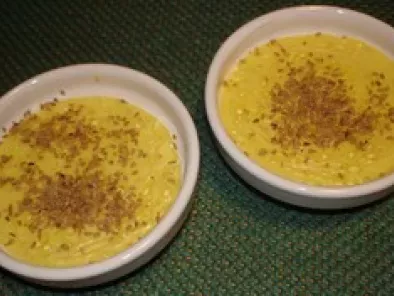 Crème brûlée au St Marcelin et sésame grillé