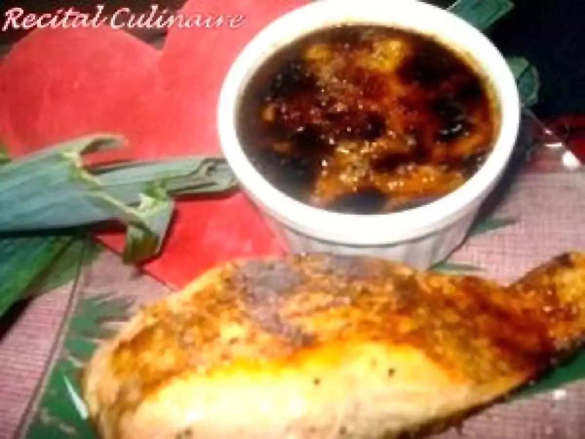 Crème brûlée aux blancs de poireaux et son pavé de saumon