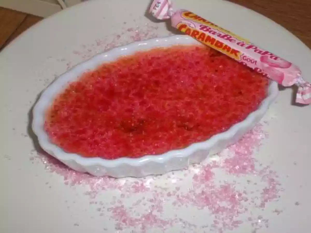 CREME BRULEE AUX CARAMBARS BARBE A PAPA