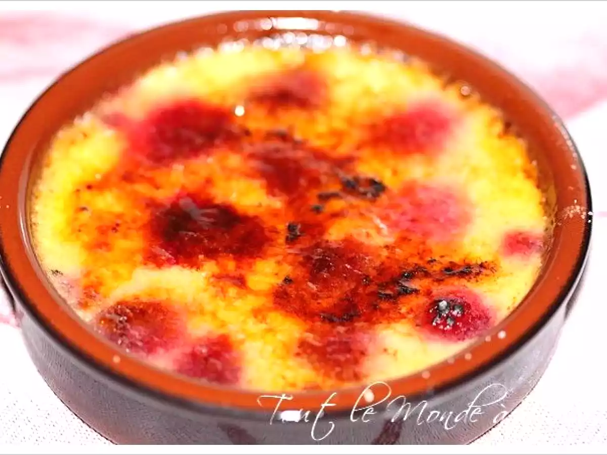 Crème brûlée aux framboises